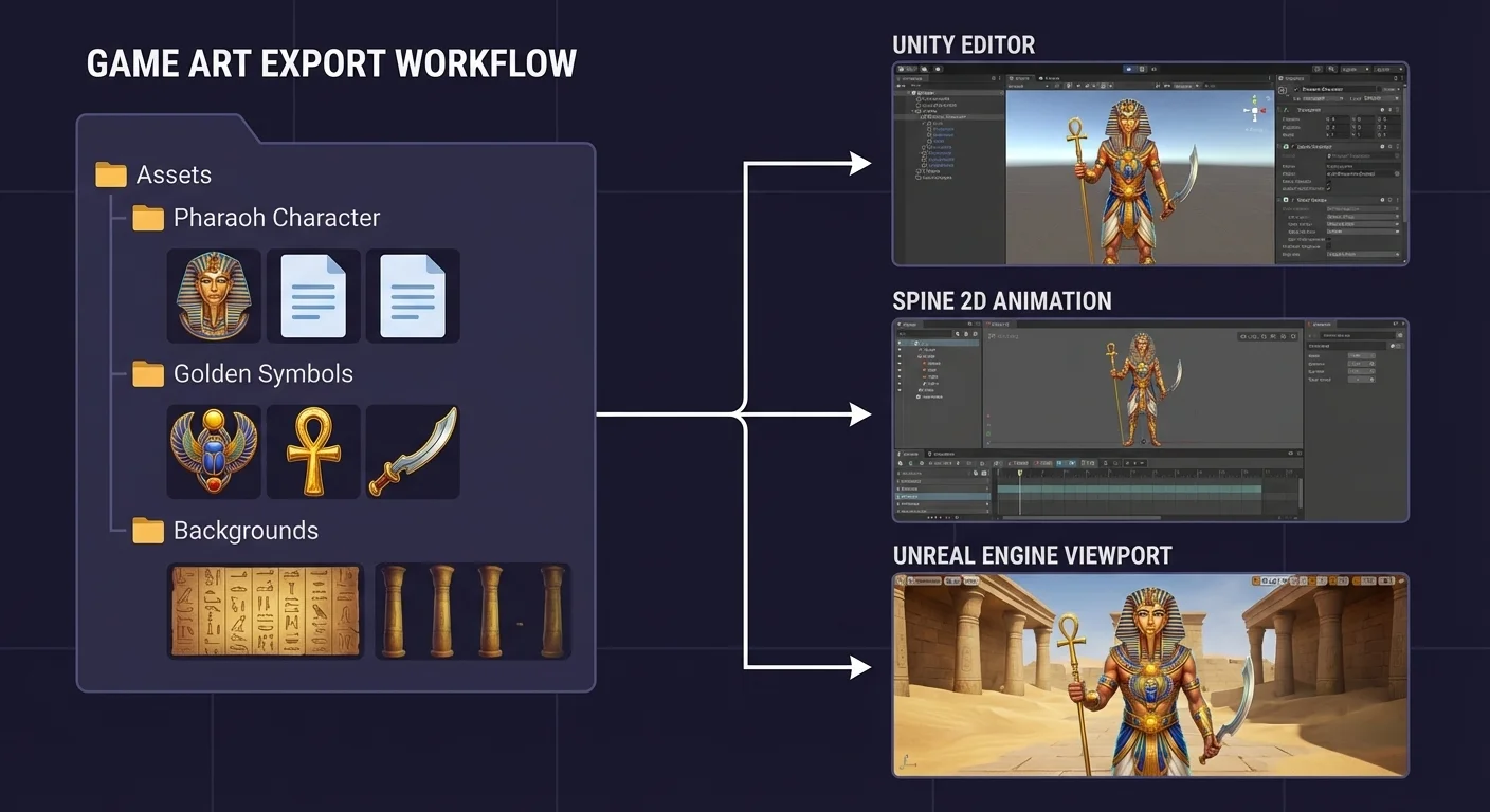 Export to Spine, Unity, Unreal