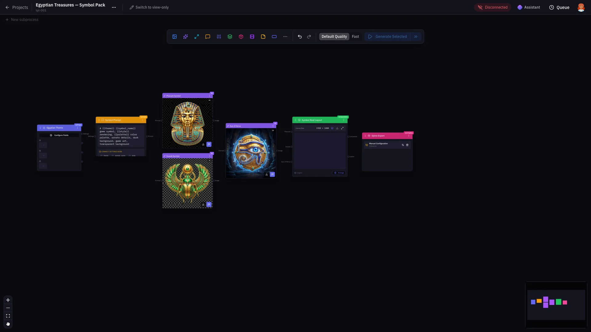 Egyptian symbol generation pipeline